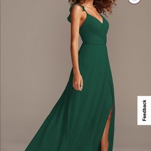 Ruffle strap open slit dress